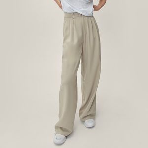 BRAND NEW NEVER WORN
Marled Pleated Front Wide Leg Pants
US Size: 8	Color: Camel